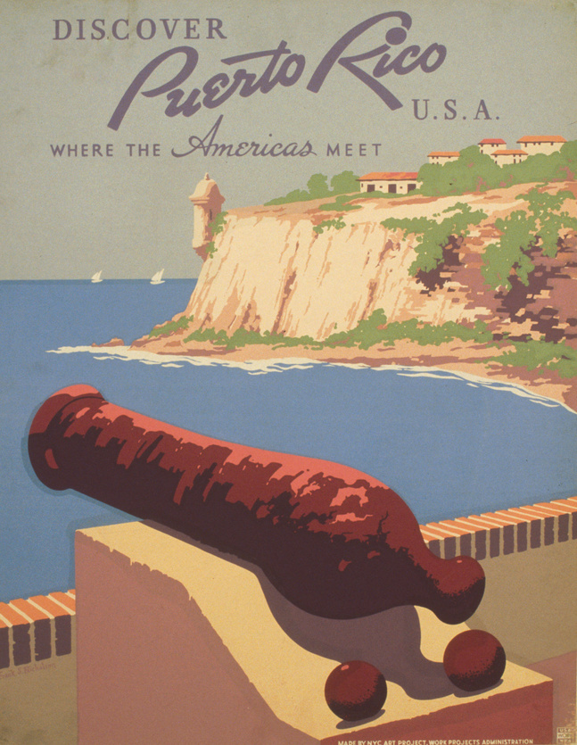 Discover Puerto Rico U.S.A. Where the Americas meet by Frank S. Nicholson, Federal Art Project, between 1936-1940, Prints & Photographs Division, Library of Congress, LC-USZC2-5643.